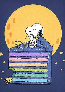 Snoopy and Woodstock on Cake