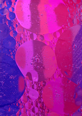 Abstract Pink and Blue Bubbles
