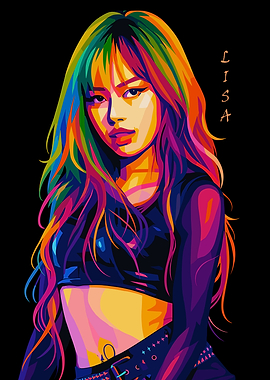 Lisa from Blackpink Pop Art Portrait