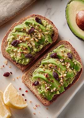 Avocado Toast with Cranberries and Nuts