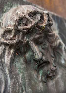 Bronze Jesus Christ Sculpture Close-Up