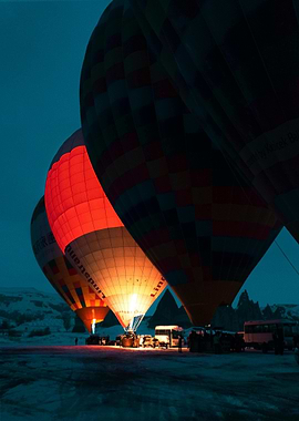 Hot Air Balloons at Night