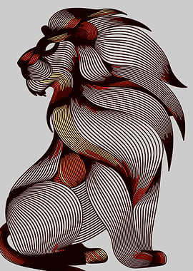 Abstract Lion Illustration