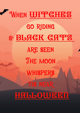 Halloween Witches and Black Cats