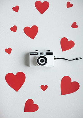 Holga Camera with Red Hearts