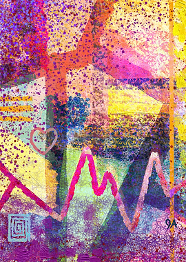 Colorful Abstract Geometric Art - The Manic Heartbeat Symphony