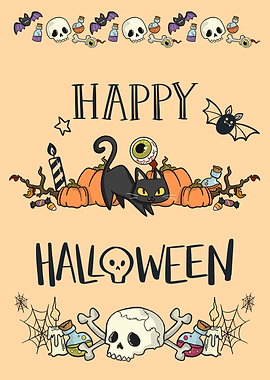 Happy Halloween Cartoon Illustration
