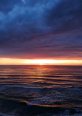 Ocean Sunset with Dramatic Sky