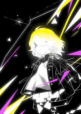 Anime Character with Geometric Accents