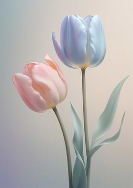 Pastel Tulips Floral Arrangement