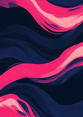 Abstract Pink and Navy Waves