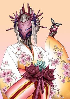 Robotic Geisha with Butterfly