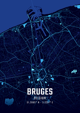 Bruges Midnight City Map