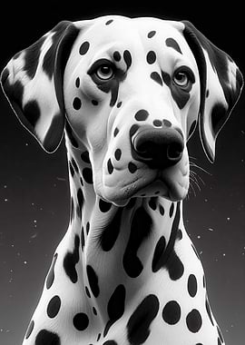 Dalmatian Portrait: Black and White Elegance