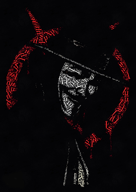 Abstract Archer Silhouette Typography Art