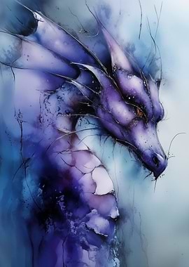 Watercolor Dragon Portrait