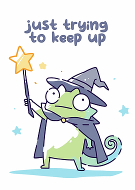 Wizard Chameleon Trying to Keep Up