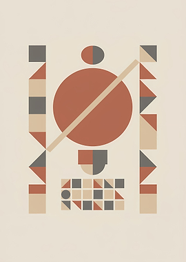 Geometric Abstract Art with Circles and Squares