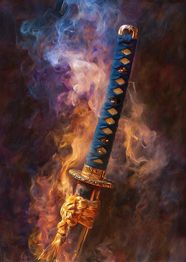 Katana Sword in Smoke