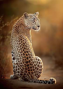 Leopard Portrait in Golden Light