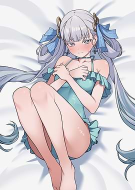 girl in swimsuit on bed