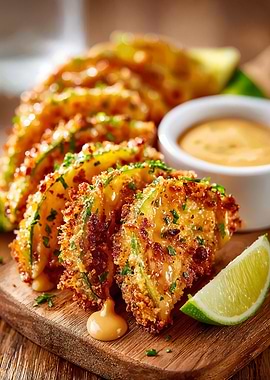 Fried Zucchini Appetizer with Dipping Sauce