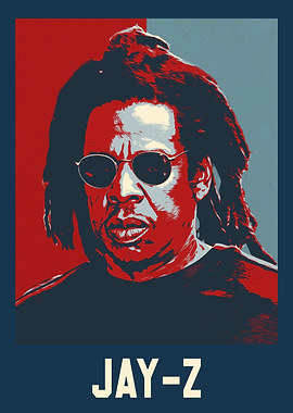 Jay-Z Portrait in Hope Poster Style