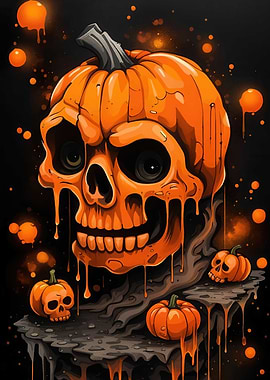 Halloween Pumpkin Skull