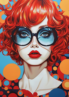 Retro Girl with Glasses Portrait