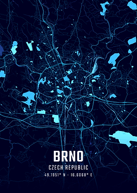 Brno Midnight City Map