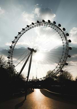 London Eye Ferris Wheel Silhouette