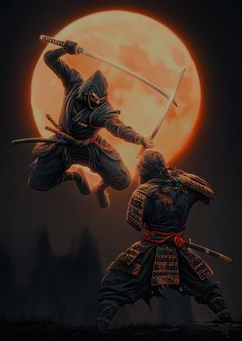 Ninja vs Samurai under Full Moon