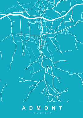 Admont, Austria Map Art
