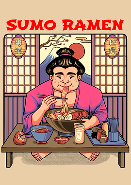 Sumo Ramen Illustration