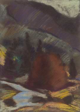 Abstract Landscape Pastel Drawing