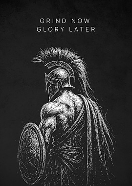 Grind Now Glory Later Spartan Quotes Art