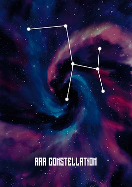 Ara Constellation on Nebula Background