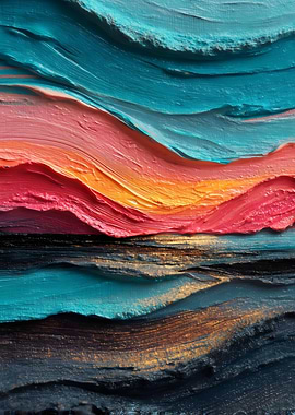 Abstract Colorful Landscape Painting