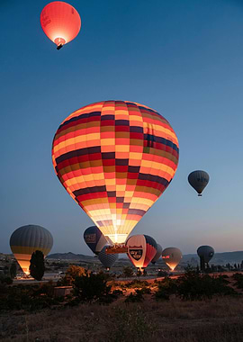 Hot Air Balloons at Dusk