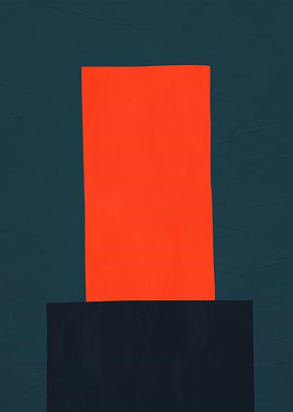 Abstract Rectangles: Orange and Dark Blue