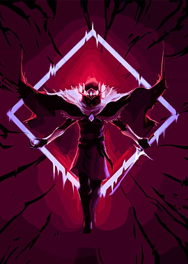 Hyper Light Drifterwith Glowing Diamond Backdrop