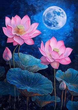 Lotus Flowers Painting