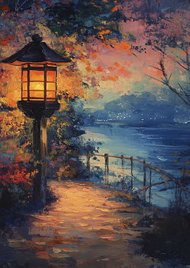 Luminous Path by the Water Painting