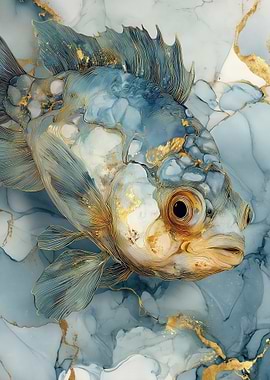 Elegant Marble Fish