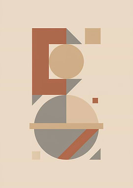 Abstract Geometric Composition in Earth Tones