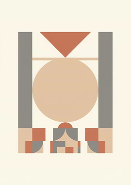 Abstract Geometric Composition in Earth Tones