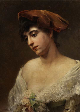 Portrait of a Woman with Red Hat