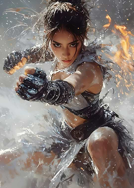 Female Warrior in Action Pose