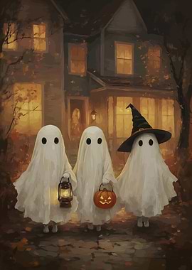 Halloween Ghosts Trick-or-Treating