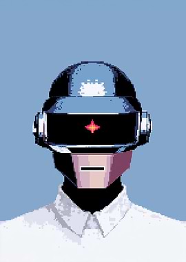 Pixel Art Daft Punk Portrait